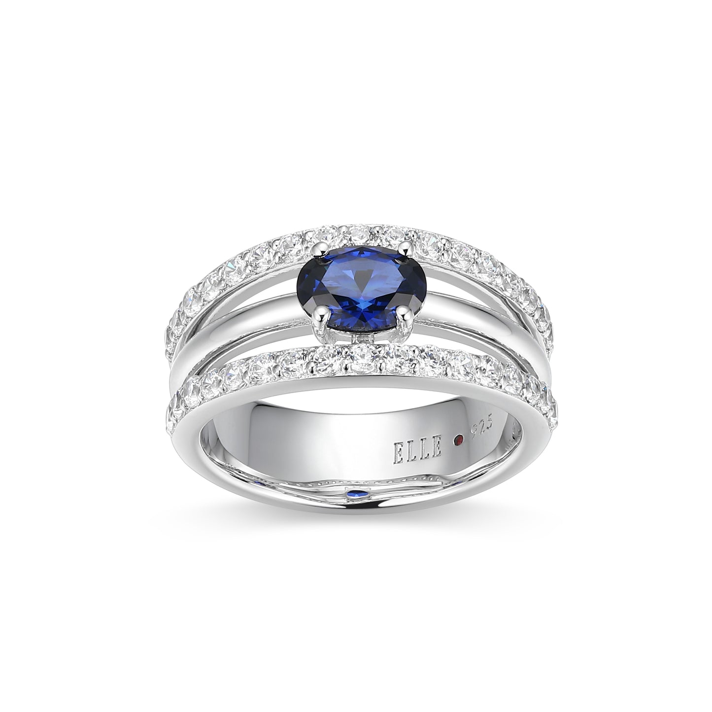 LR02936 - Created Blue Sapphire Spotlight Ring | elle