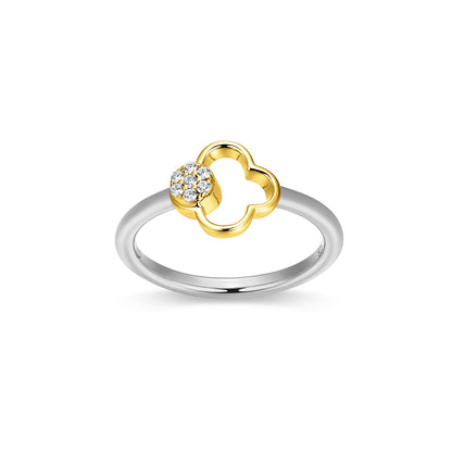 CR0200 - Two-Tone Clover Ring | charles garnier