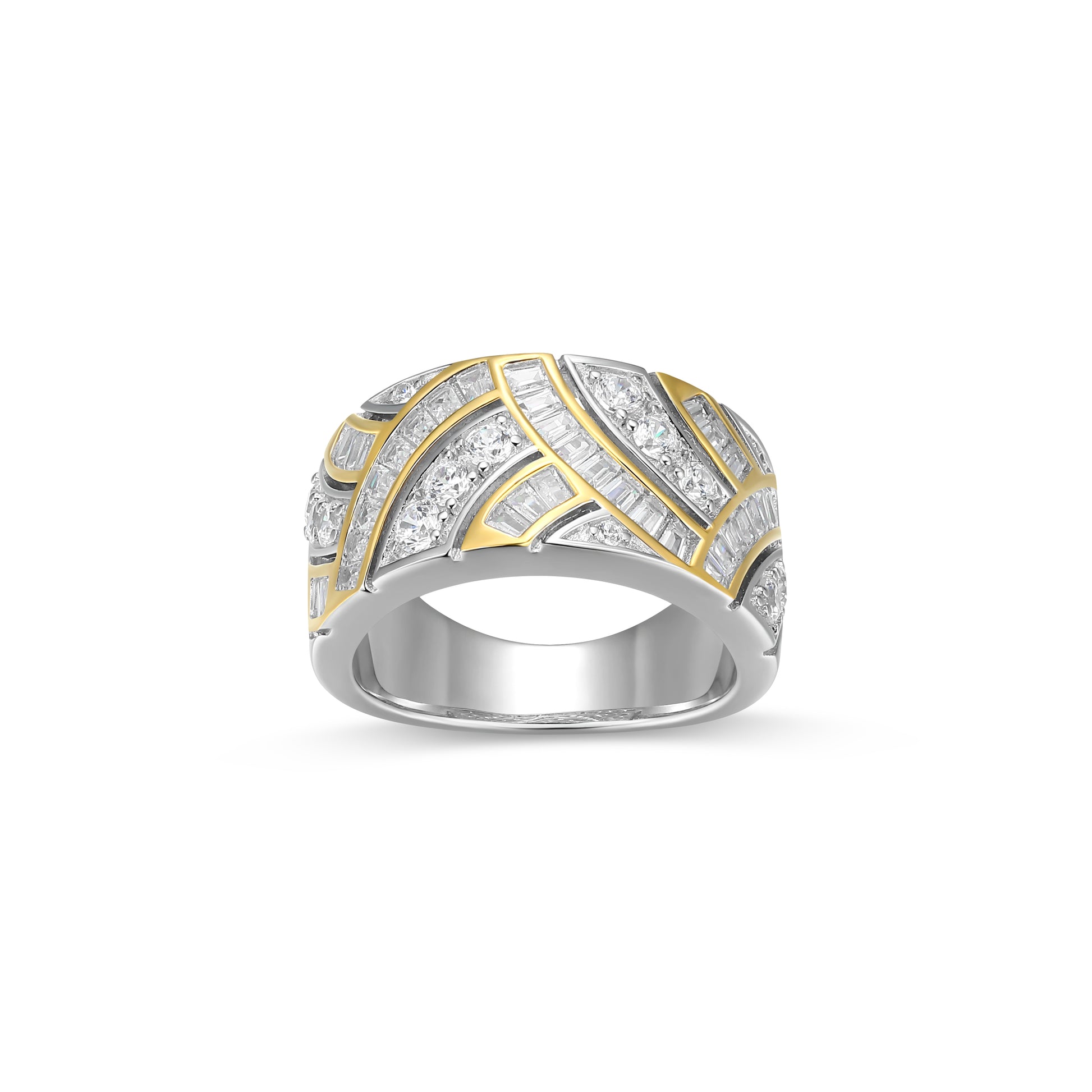 CR02256 - Two-Tone Baguette Ring | Paris 1901
