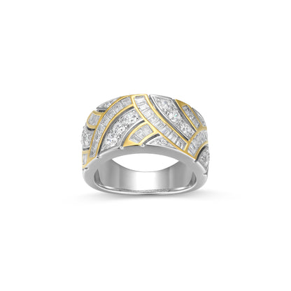 CR02256 - Two-Tone Baguette Ring | Paris 1901