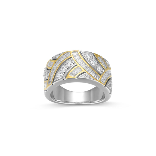 CR02256 - Two-Tone Baguette Ring | Paris 1901