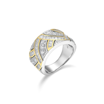 CR02256 - Two-Tone Baguette Ring | Paris 1901