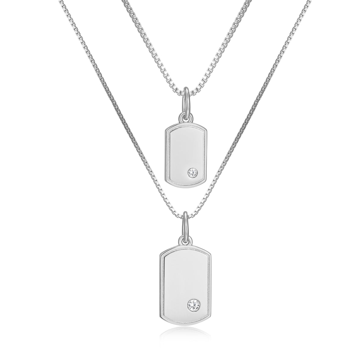 RN0220SET - Mini Me Dog Tag Necklace Set | Reign