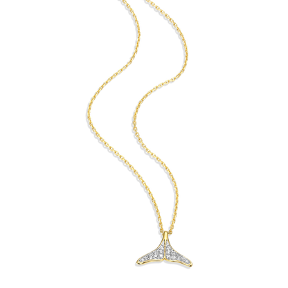 Whale Tail Pendant Necklace in 14K Yellow Gold-Plated Sterling Silver | M by Monte Luna