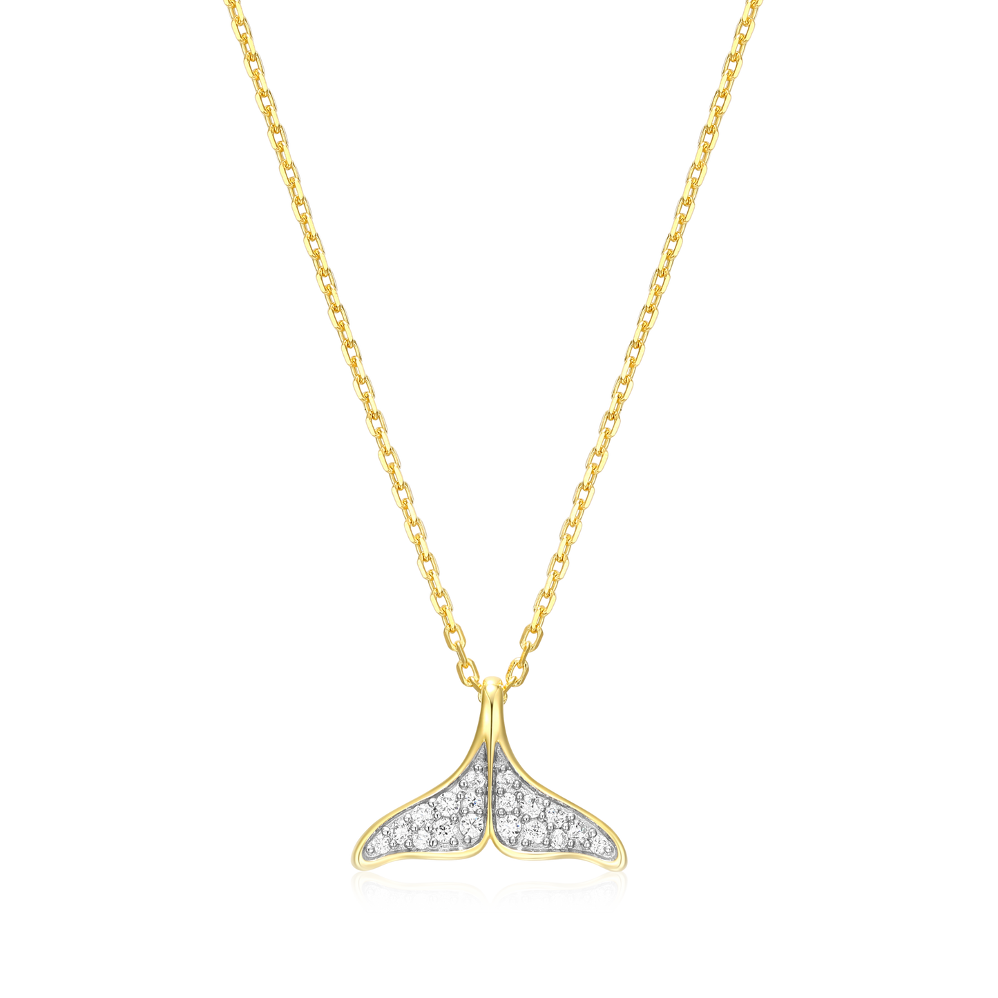Whale Tail Pendant Necklace in 14K Yellow Gold-Plated Sterling Silver | M by Monte Luna