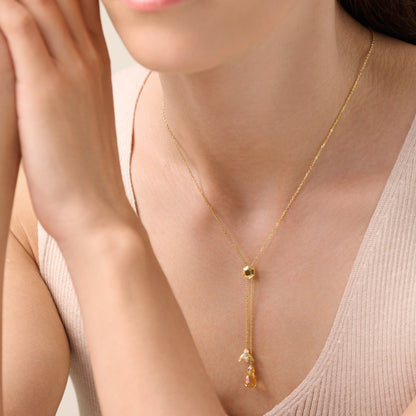 Honey Bee Y-Necklace in 14K Gold-Plated Sterling Silver | M by Monte Luna