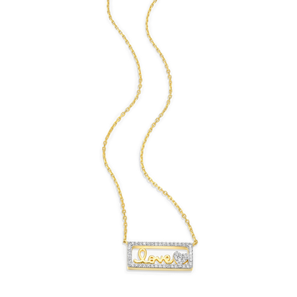 Framed Love Necklace in 14K Yellow Gold-Plated Sterling Silver | M by Monte Luna