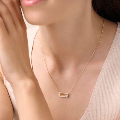 Framed Love Necklace in 14K Yellow Gold-Plated Sterling Silver | M by Monte Luna