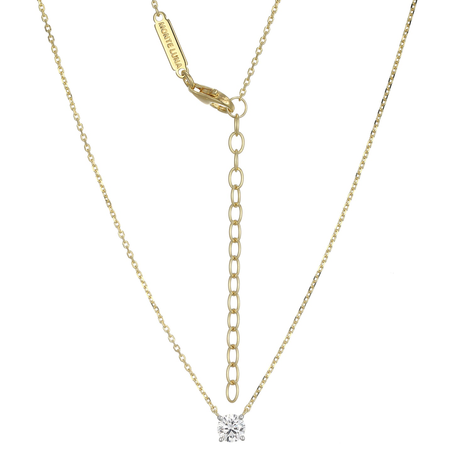 MN0116 - Essentials Medium Solitaire Lab-Created Diamond Necklace | Monte Luna