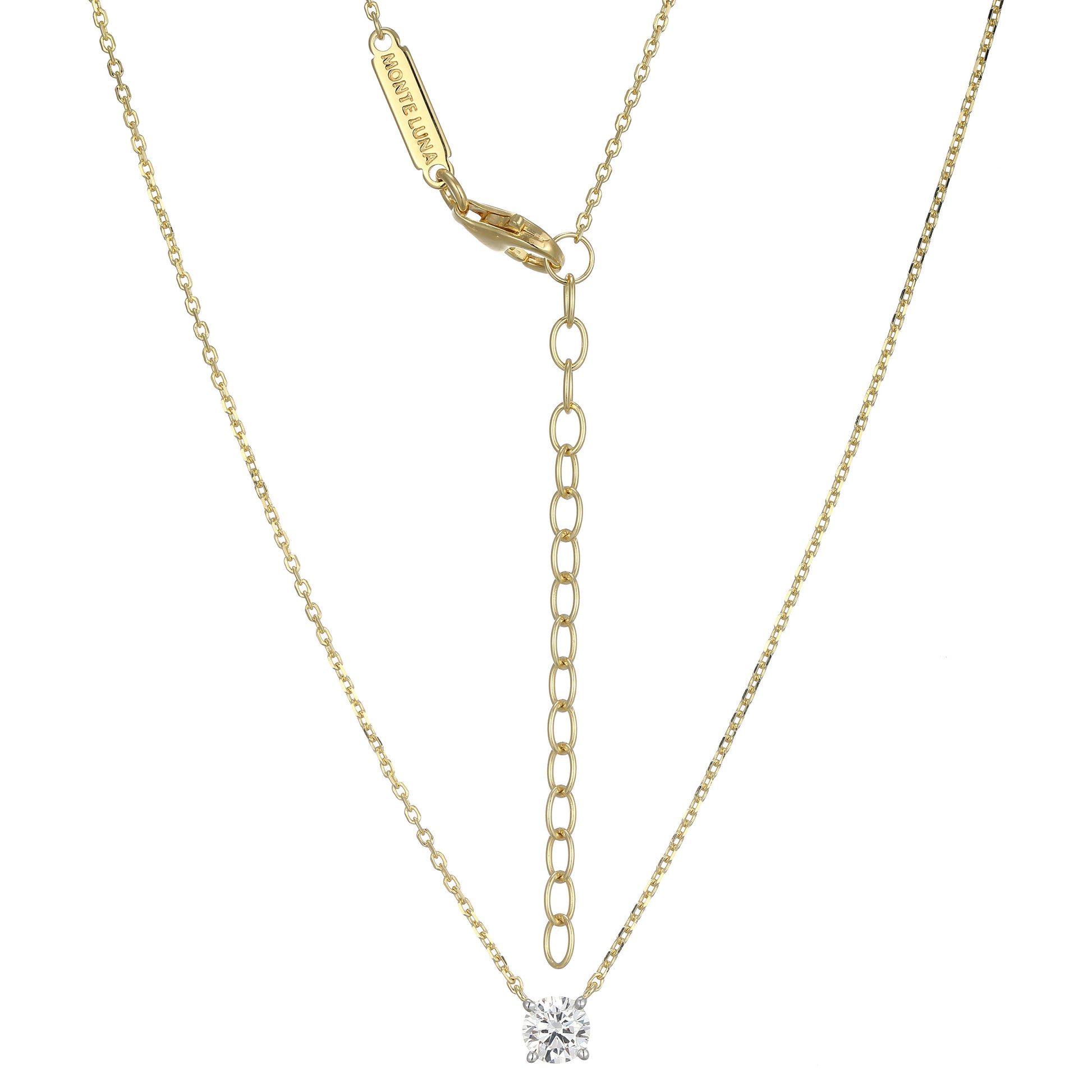 MN0116 - Essentials Medium Solitaire Lab-Created Diamond Necklace | Monte Luna