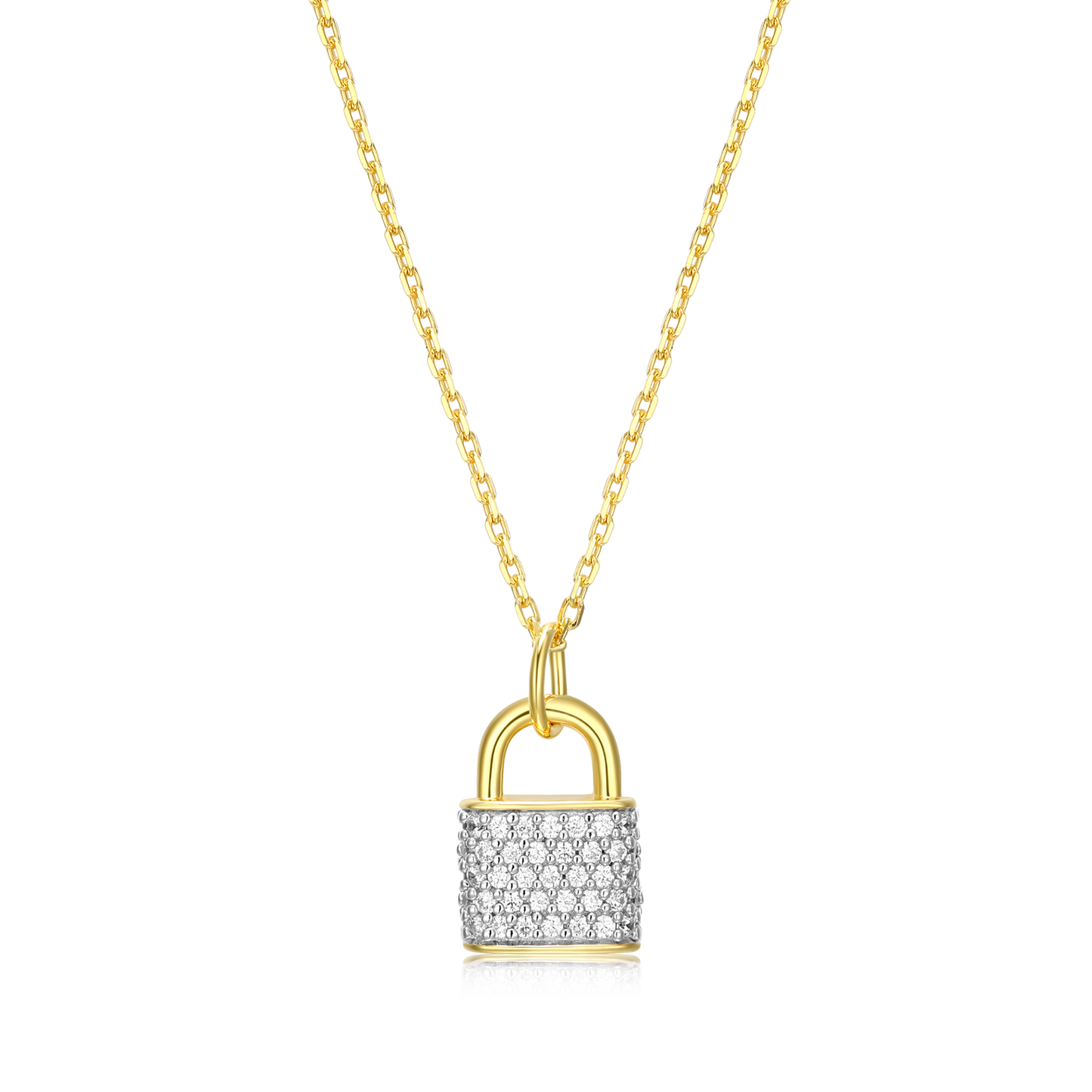 Lock Pendant Necklace in 14K Yellow Gold-Plated Sterling Silver | M by Monte Luna