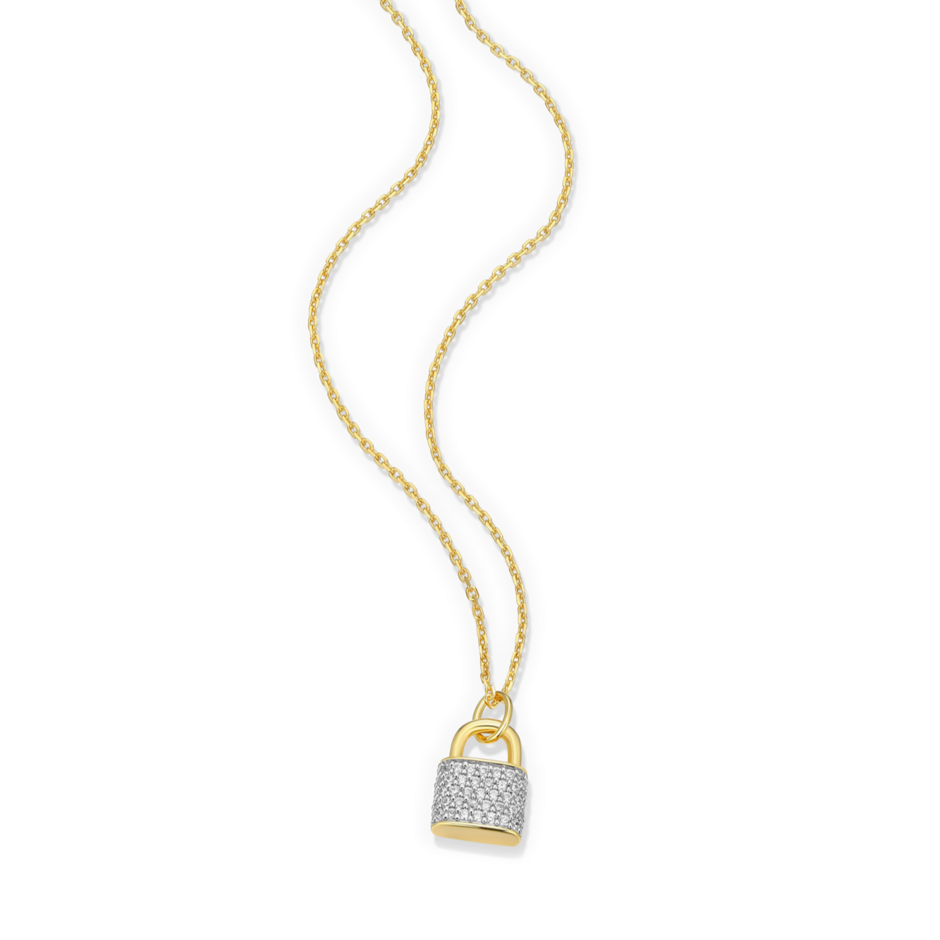 Lock Pendant Necklace in 14K Yellow Gold-Plated Sterling Silver | M by Monte Luna