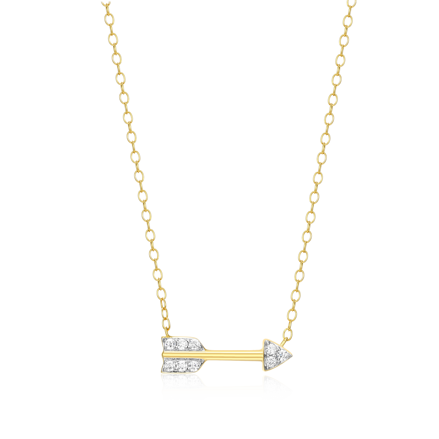 Arrow Statement Necklace in 14K Yellow Gold-Plated Sterling Silver | M by Monte Luna