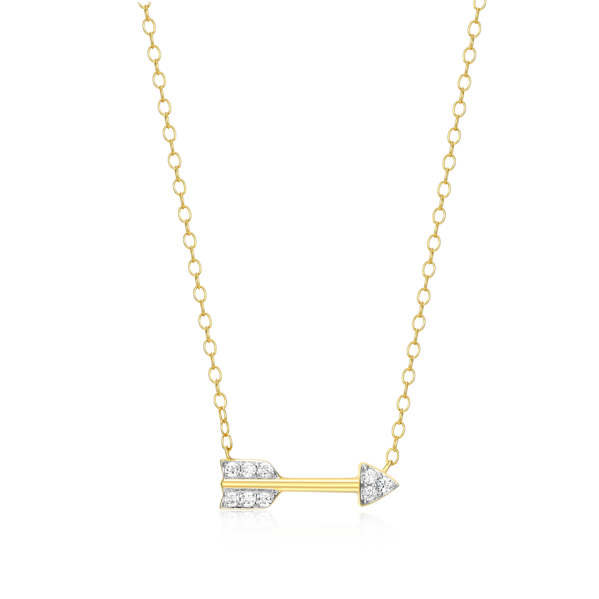 Arrow Statement Necklace in 14K Yellow Gold-Plated Sterling Silver | M by Monte Luna