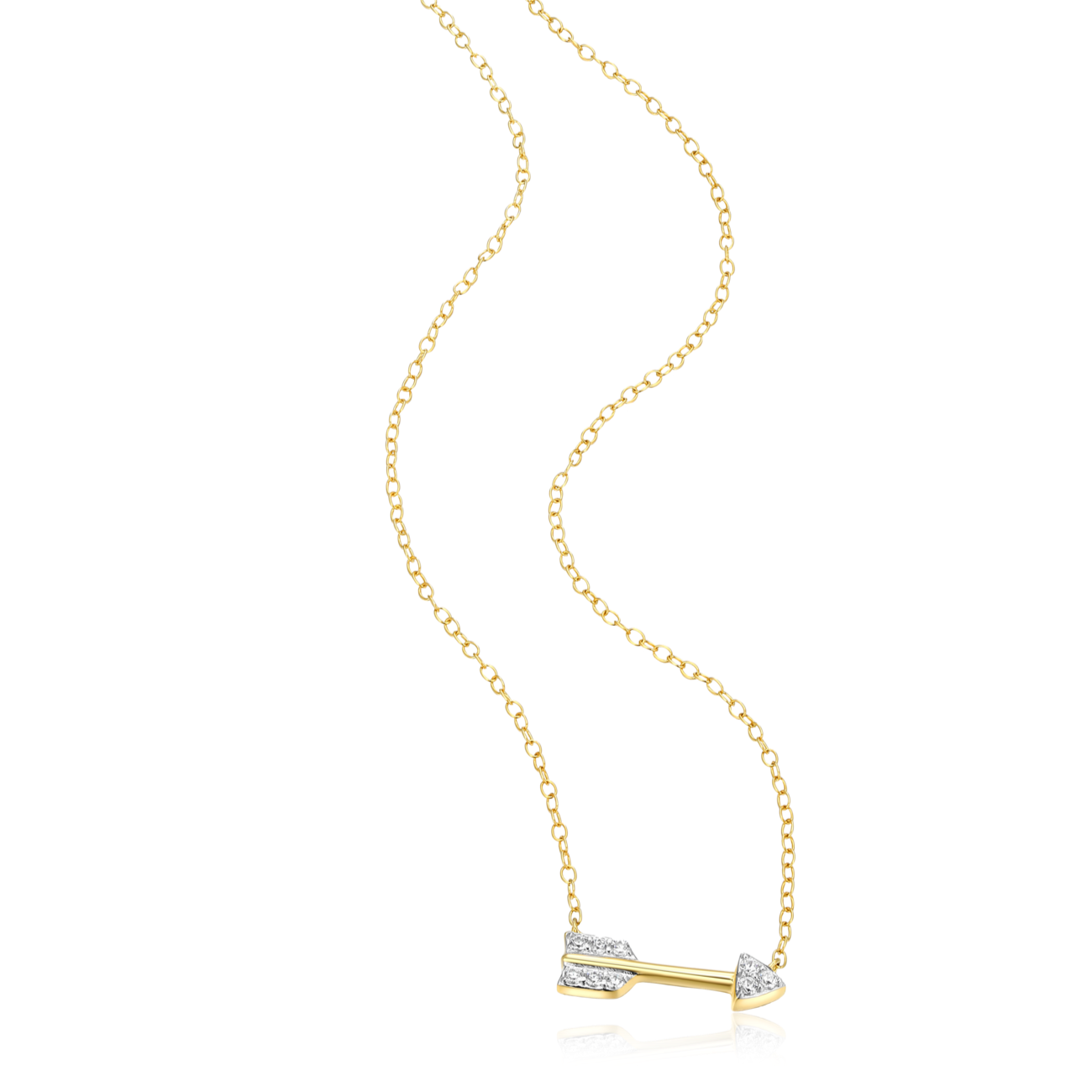Arrow Statement Necklace in 14K Yellow Gold-Plated Sterling Silver | M by Monte Luna