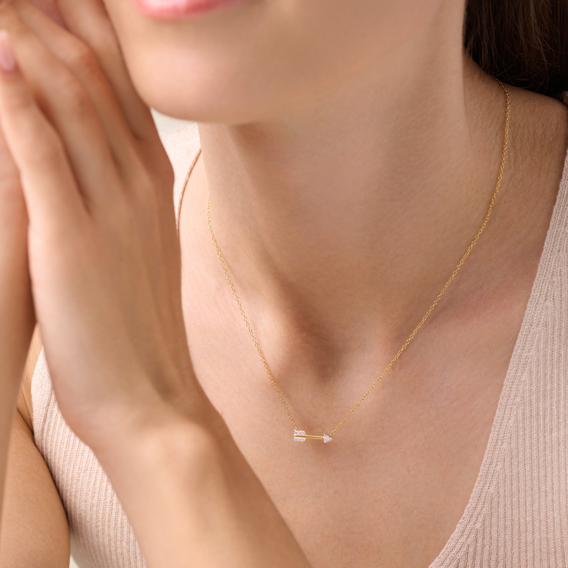 Arrow Statement Necklace in 14K Yellow Gold-Plated Sterling Silver | M by Monte Luna