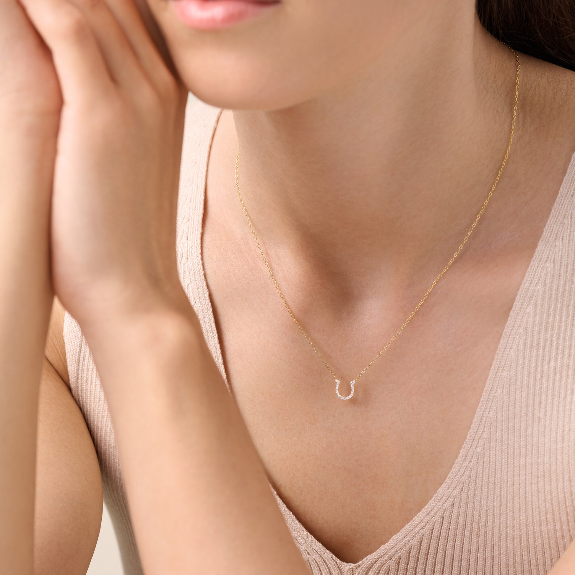 Horseshoe Statement Necklace in 14K Yellow Gold-Plated Sterling Silver | M by Monte Luna