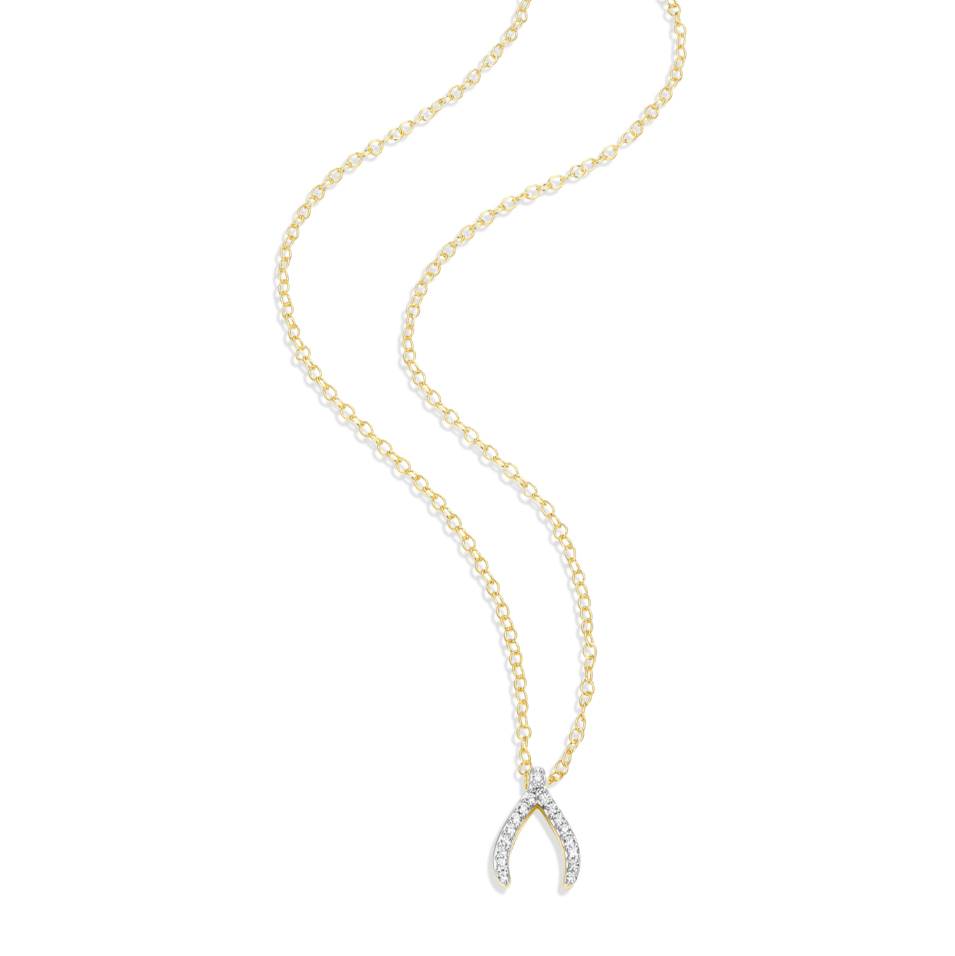 Wishbone Pendant Necklace in 14K Yellow Gold-Plated Sterling Silver | M by Monte Luna