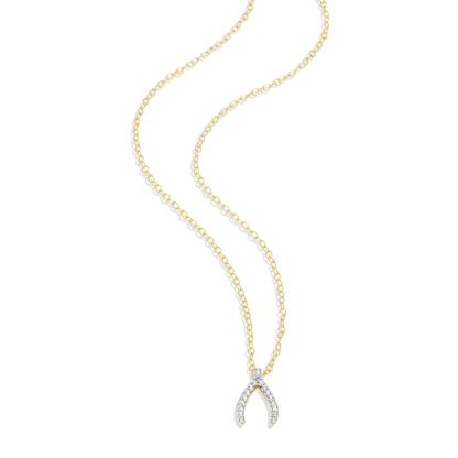 Wishbone Pendant Necklace in 14K Yellow Gold-Plated Sterling Silver | M by Monte Luna