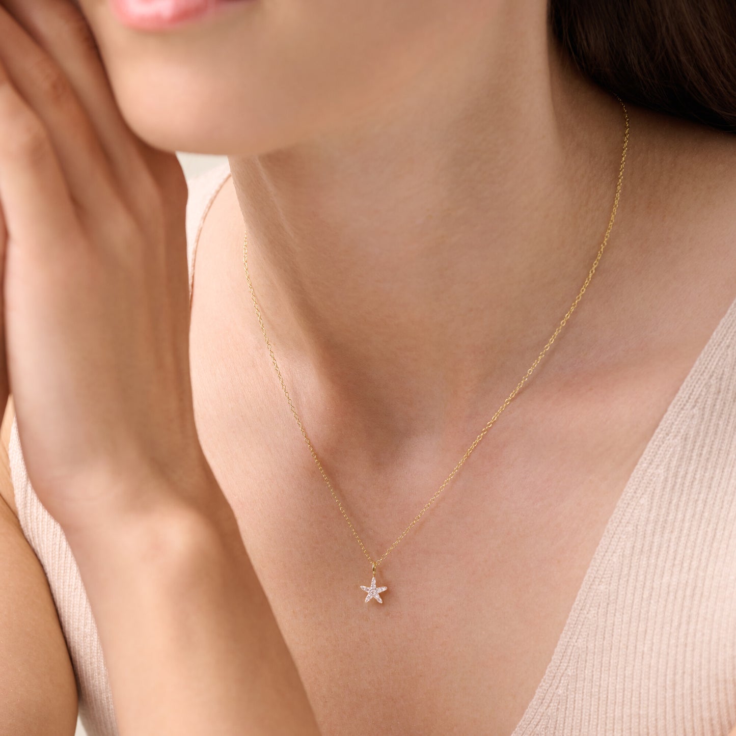 Starfish Statement Necklace in 14K Yellow Gold-Plated Sterling Silver | M by Monte Luna