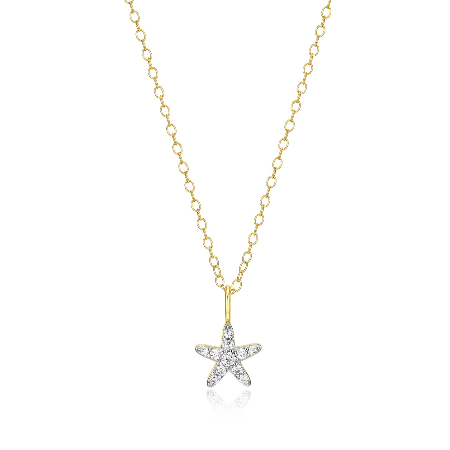 Starfish Statement Necklace in 14K Yellow Gold-Plated Sterling Silver | M by Monte Luna