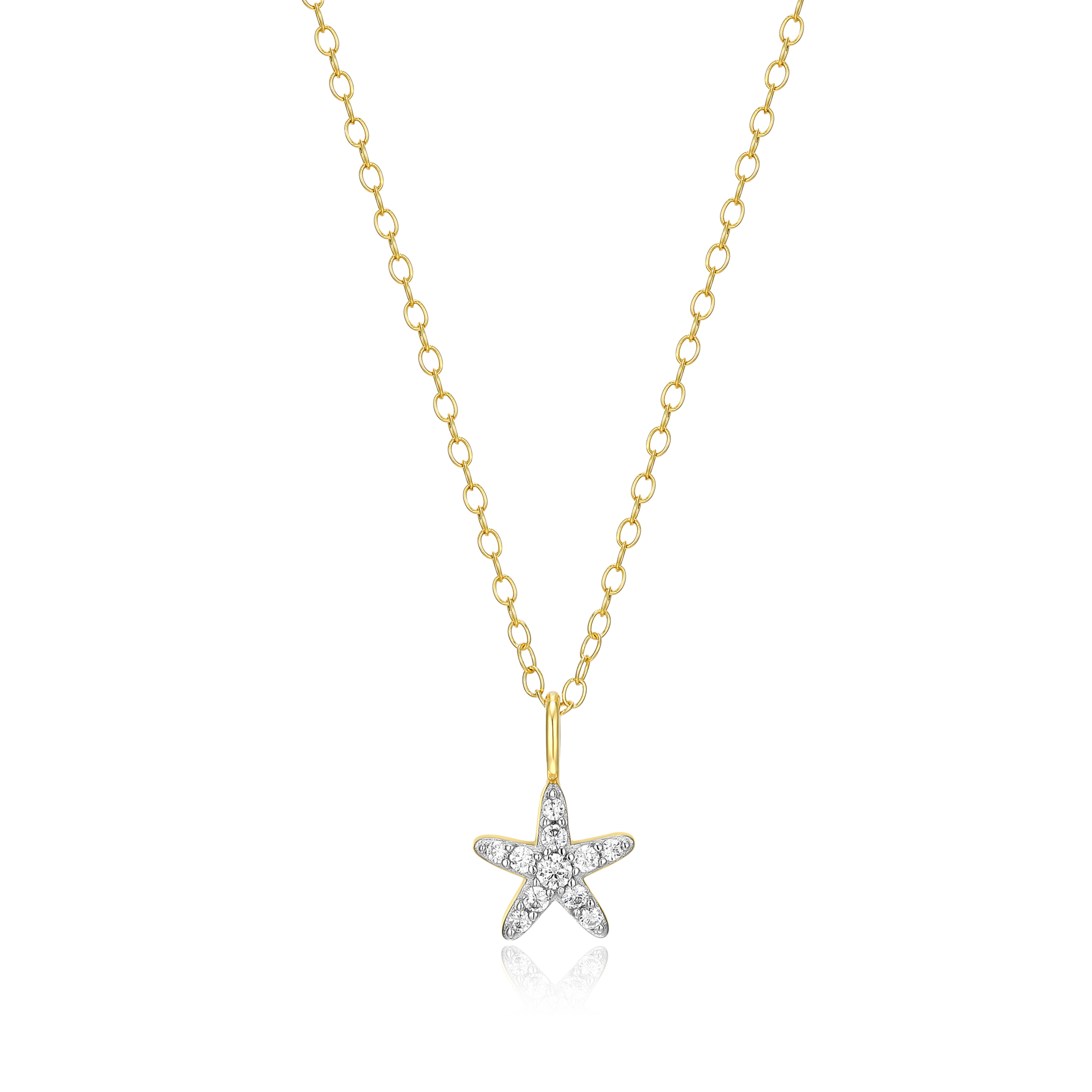 Starfish Statement Necklace in 14K Yellow Gold-Plated Sterling Silver | M by Monte Luna