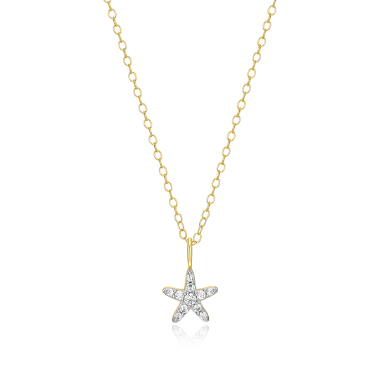 Starfish Statement Necklace in 14K Yellow Gold-Plated Sterling Silver | M by Monte Luna