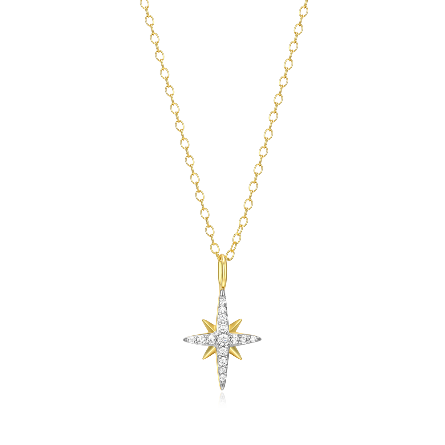 Cardinal Points Pendant Necklace in 14K Yellow Gold-Plated Sterling Silver | M by Monte Luna