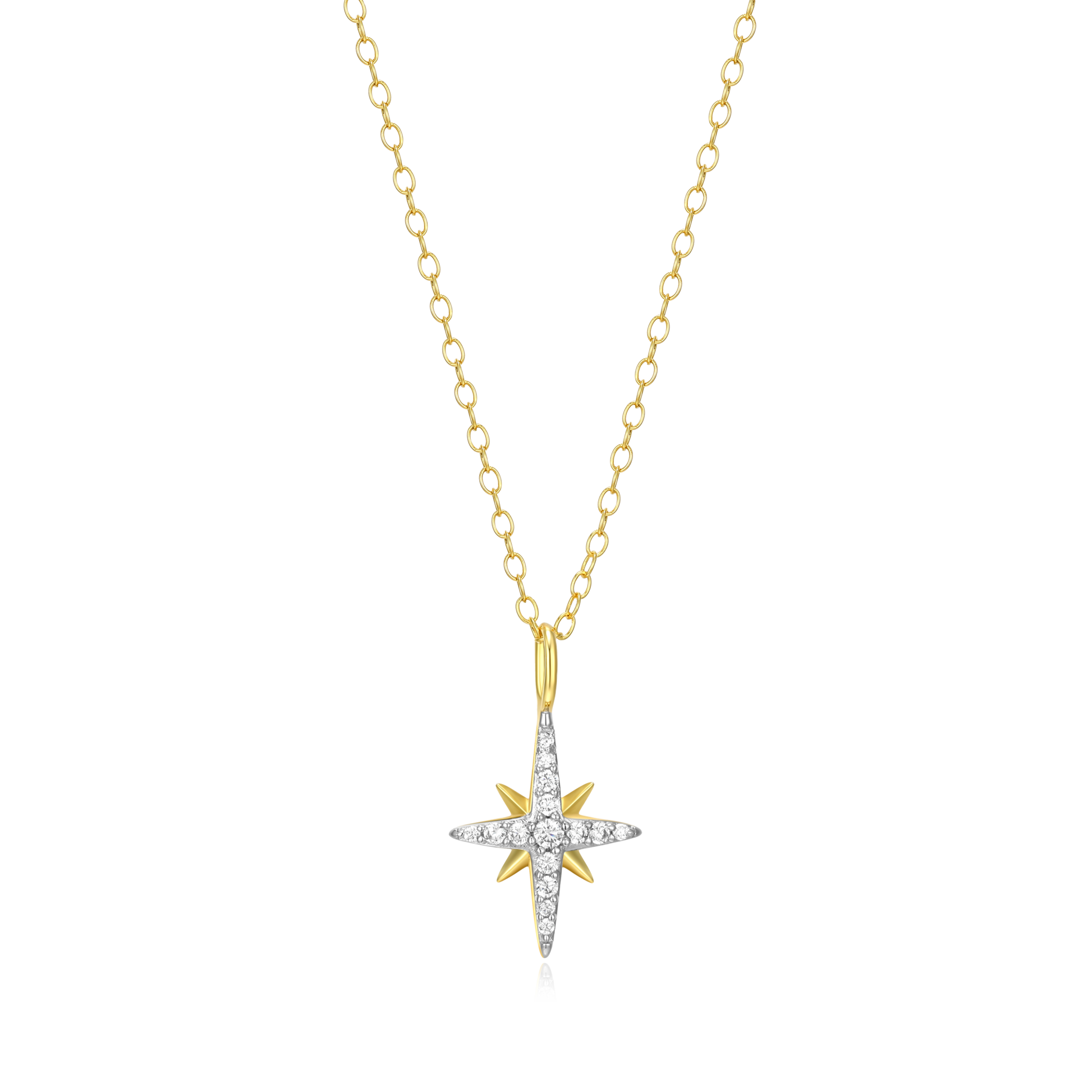Cardinal Points Pendant Necklace in 14K Yellow Gold-Plated Sterling Silver | M by Monte Luna