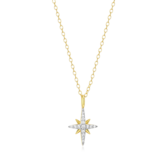 Cardinal Points Pendant Necklace in 14K Yellow Gold-Plated Sterling Silver | M by Monte Luna