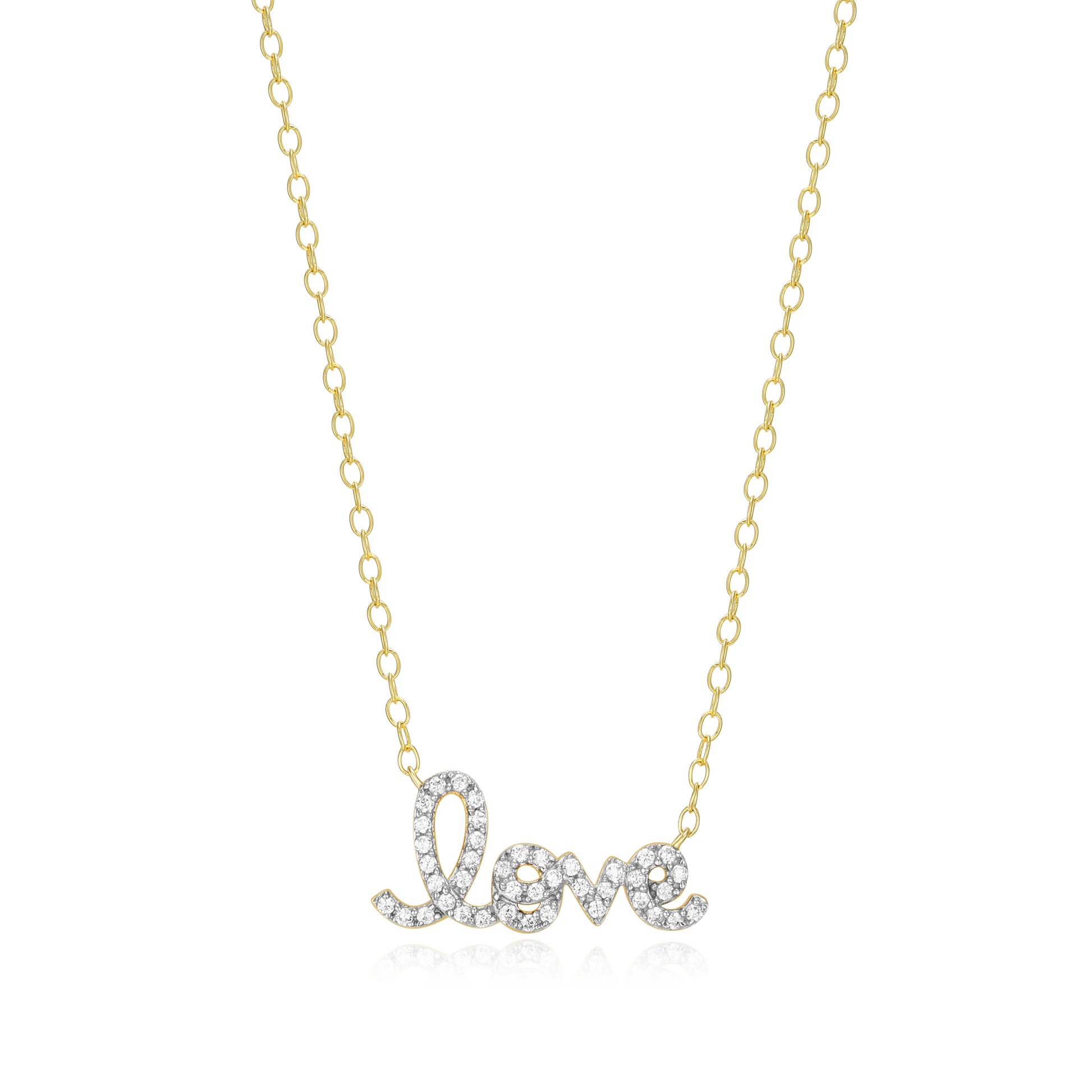 Love Statement Necklace in 14K Yellow Gold-Plated Sterling Silver | M by Monte Luna