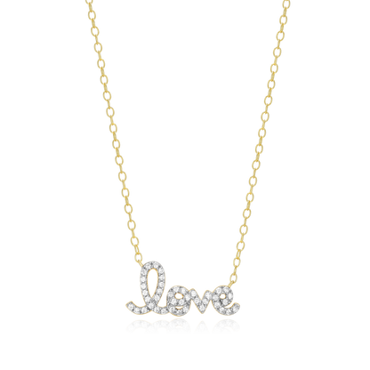 Love Statement Necklace in 14K Yellow Gold-Plated Sterling Silver | M by Monte Luna