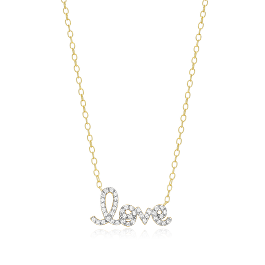 Love Statement Necklace in 14K Yellow Gold-Plated Sterling Silver | M by Monte Luna
