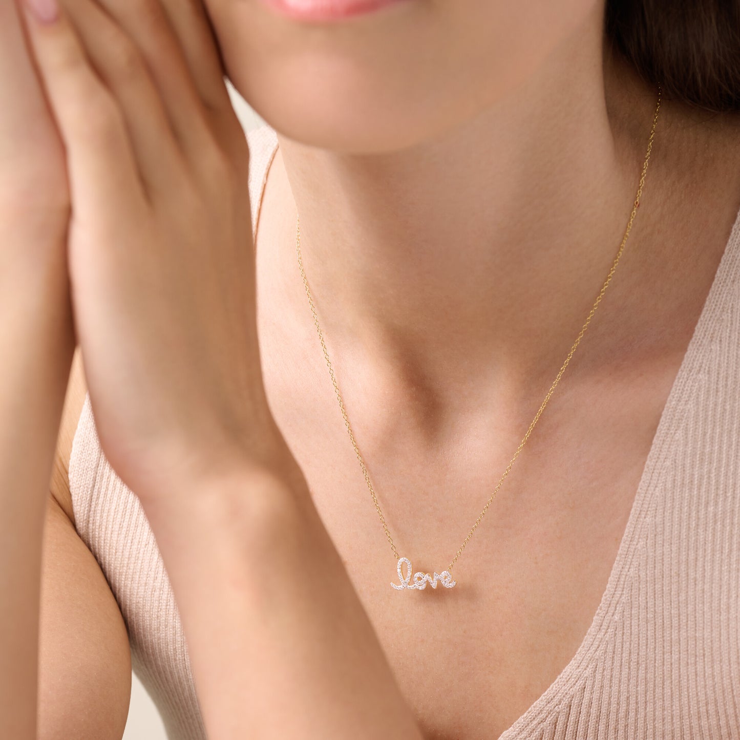 Love Statement Necklace in 14K Yellow Gold-Plated Sterling Silver | M by Monte Luna