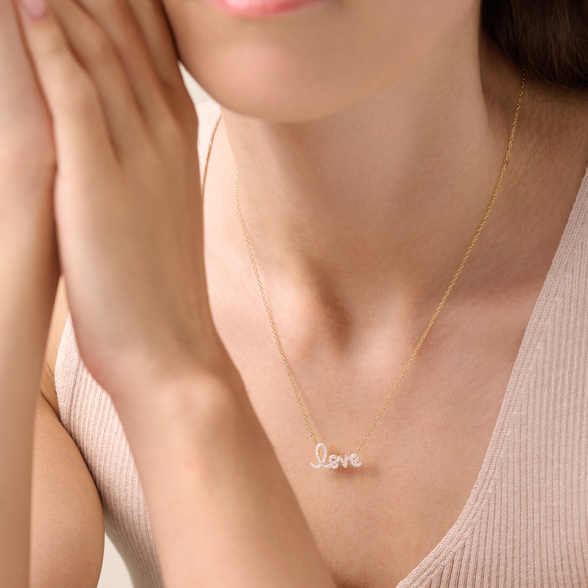 Love Statement Necklace in 14K Yellow Gold-Plated Sterling Silver | M by Monte Luna