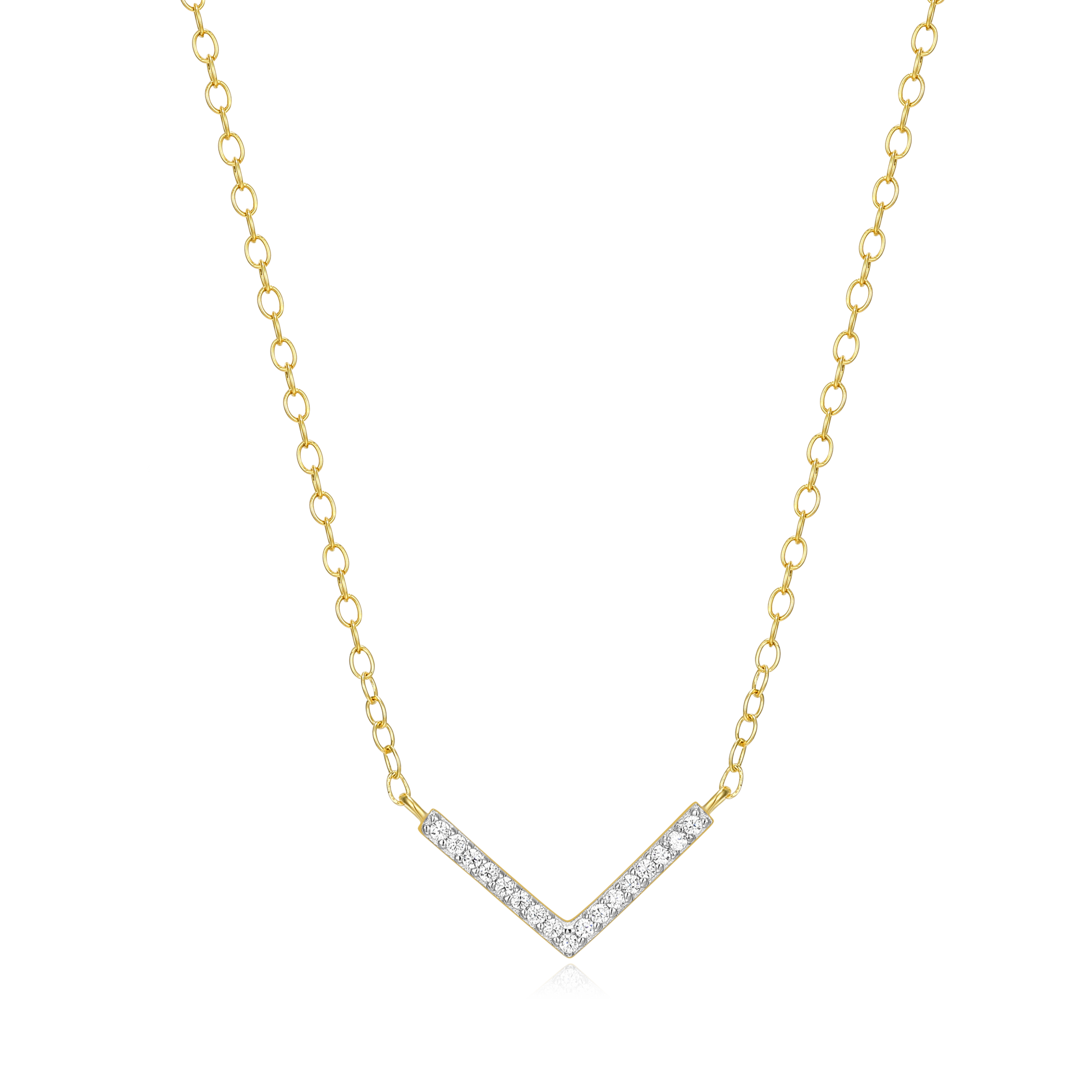 Chevron Statement Necklace in 14K Yellow Gold-Plated Sterling Silver | M by Monte Luna