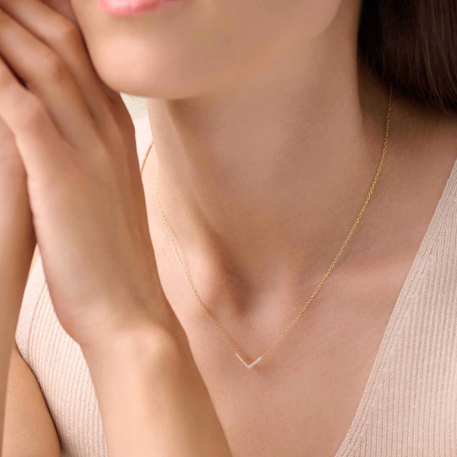 Chevron Statement Necklace in 14K Yellow Gold-Plated Sterling Silver | M by Monte Luna