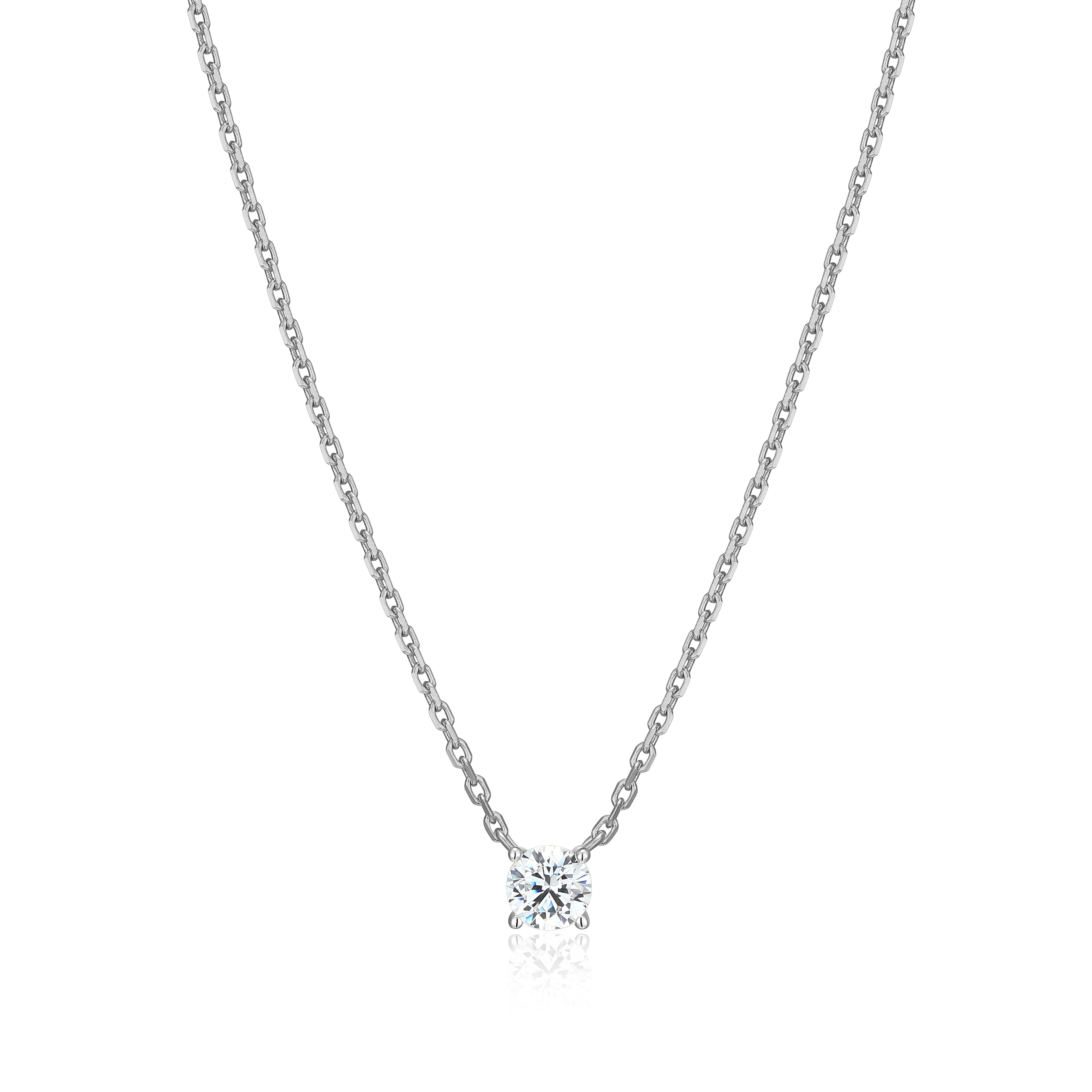 MN0115W - Essentials Small Solitaire Lab-Created Diamond Necklace ...
