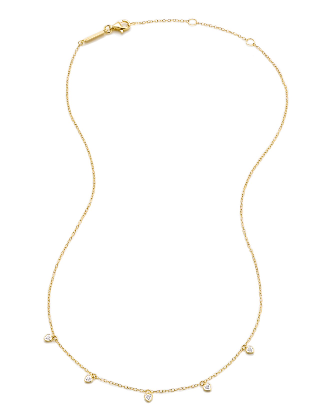 Dangling Hearts Necklace in 14K Yellow Gold-Plated Sterling Silver | M by Monte Luna