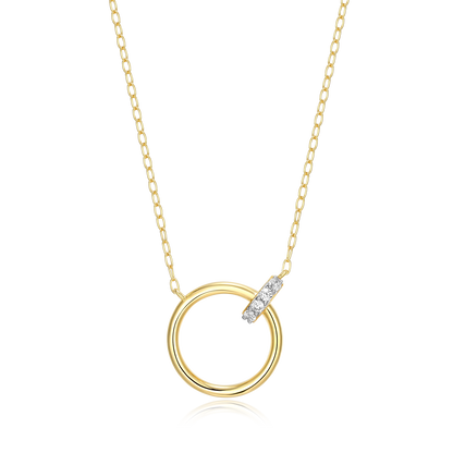 Open Circle Link Lab-Created Diamond Necklace in 14K Gold & Rhodium-Plated Sterling Silver | M by Monte Luna