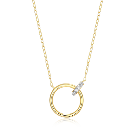 Open Circle Link Lab-Created Diamond Necklace in 14K Gold & Rhodium-Plated Sterling Silver | M by Monte Luna