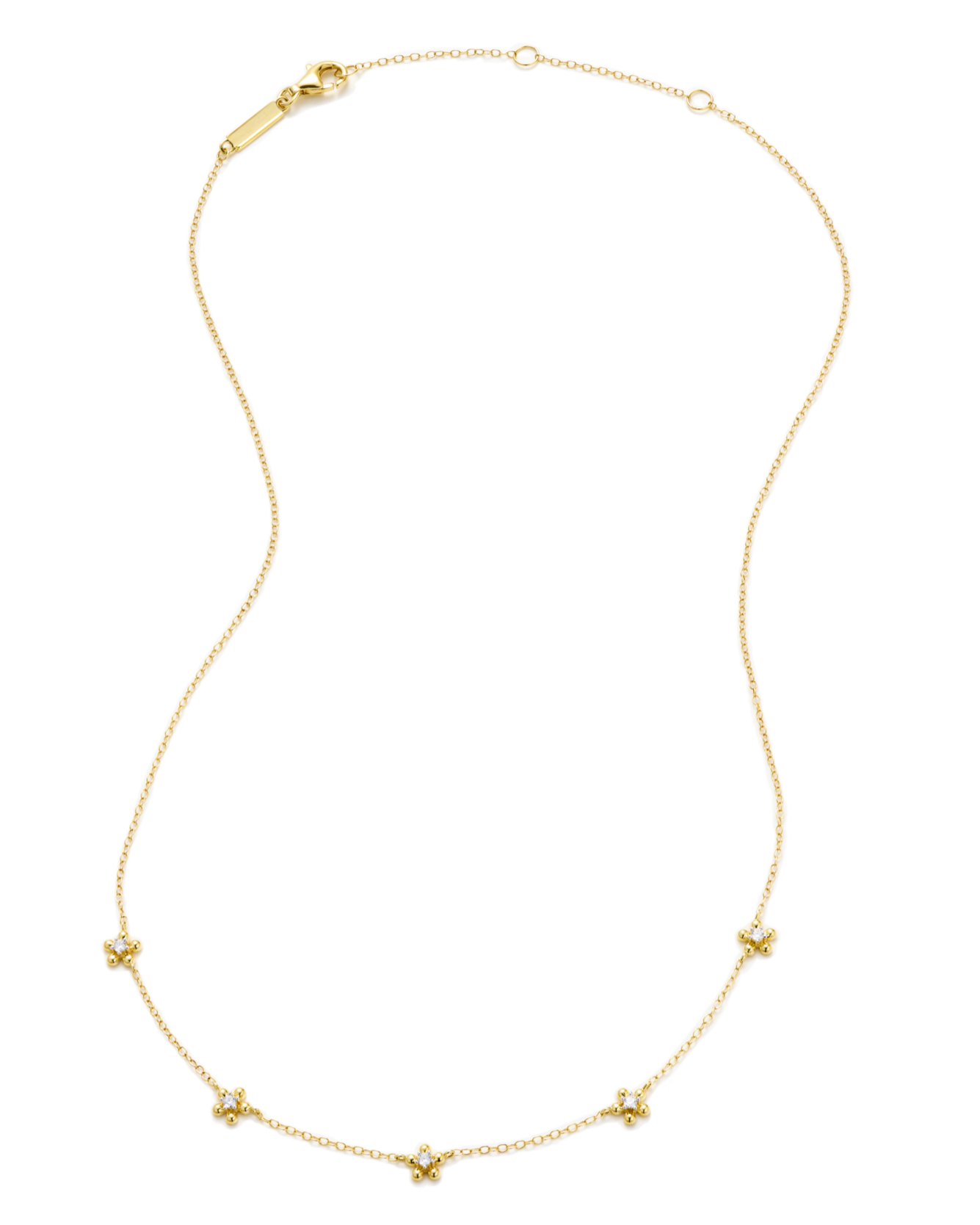 Flower Station Necklace in 14K Yellow Gold-Plated Sterling Silver | M by Monte Luna