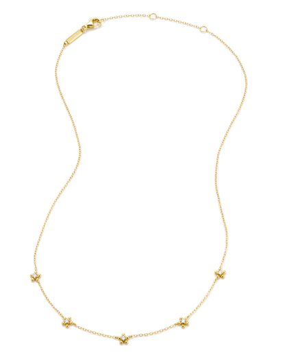 Flower Station Necklace in 14K Yellow Gold-Plated Sterling Silver | M by Monte Luna