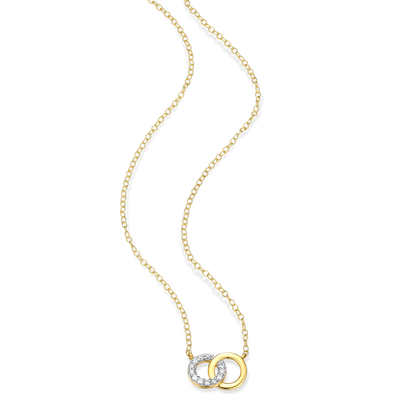 Twin Circle Necklace in 14K Yellow Gold-Plated Sterling Silver | M by Monte Luna