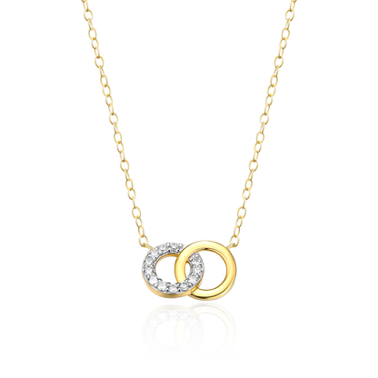 Twin Circle Necklace in 14K Yellow Gold-Plated Sterling Silver | M by Monte Luna
