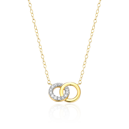 Twin Circle Necklace in 14K Yellow Gold-Plated Sterling Silver | M by Monte Luna