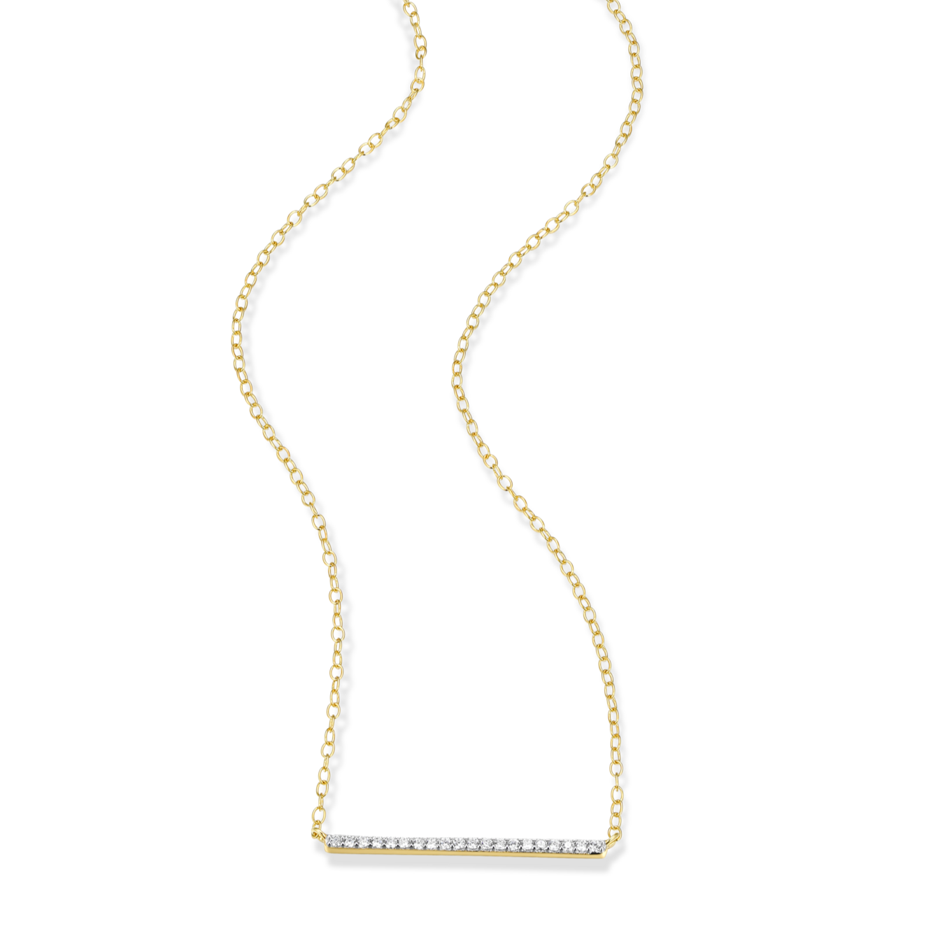 Pave Bar Necklace in 14K Yellow Gold-Plated Sterling Silver | M by Monte Luna