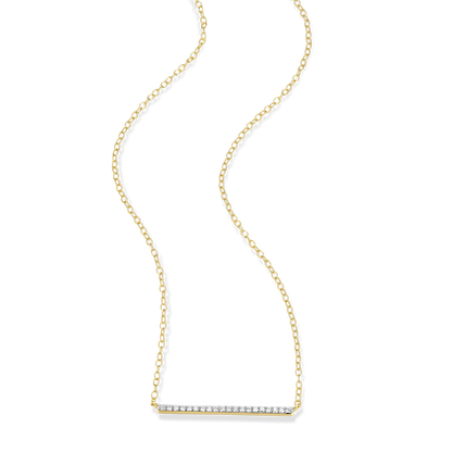 Pave Bar Necklace in 14K Yellow Gold-Plated Sterling Silver | M by Monte Luna