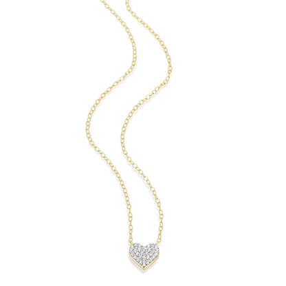 Pave Heart Necklace in 14K Yellow Gold-Plated Sterling Silver | M by Monte Luna
