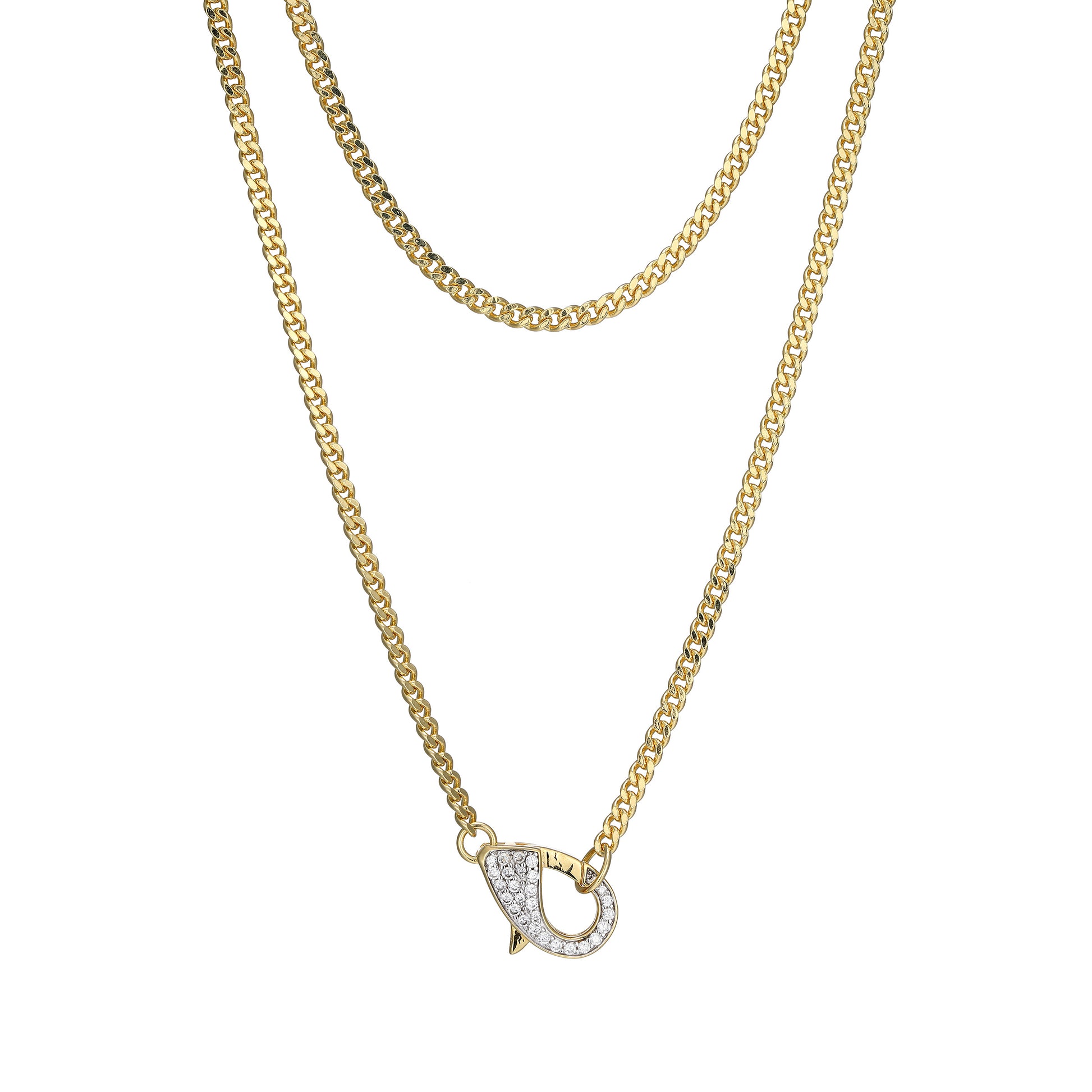 MN0108 - Pave Clasp Lab-Created Diamond Necklace | Monte Luna
